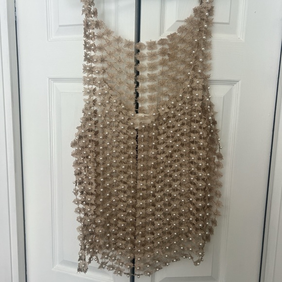 Anthropologie Gold Beaded Tunic Top/Vest - Picture 2 of 8